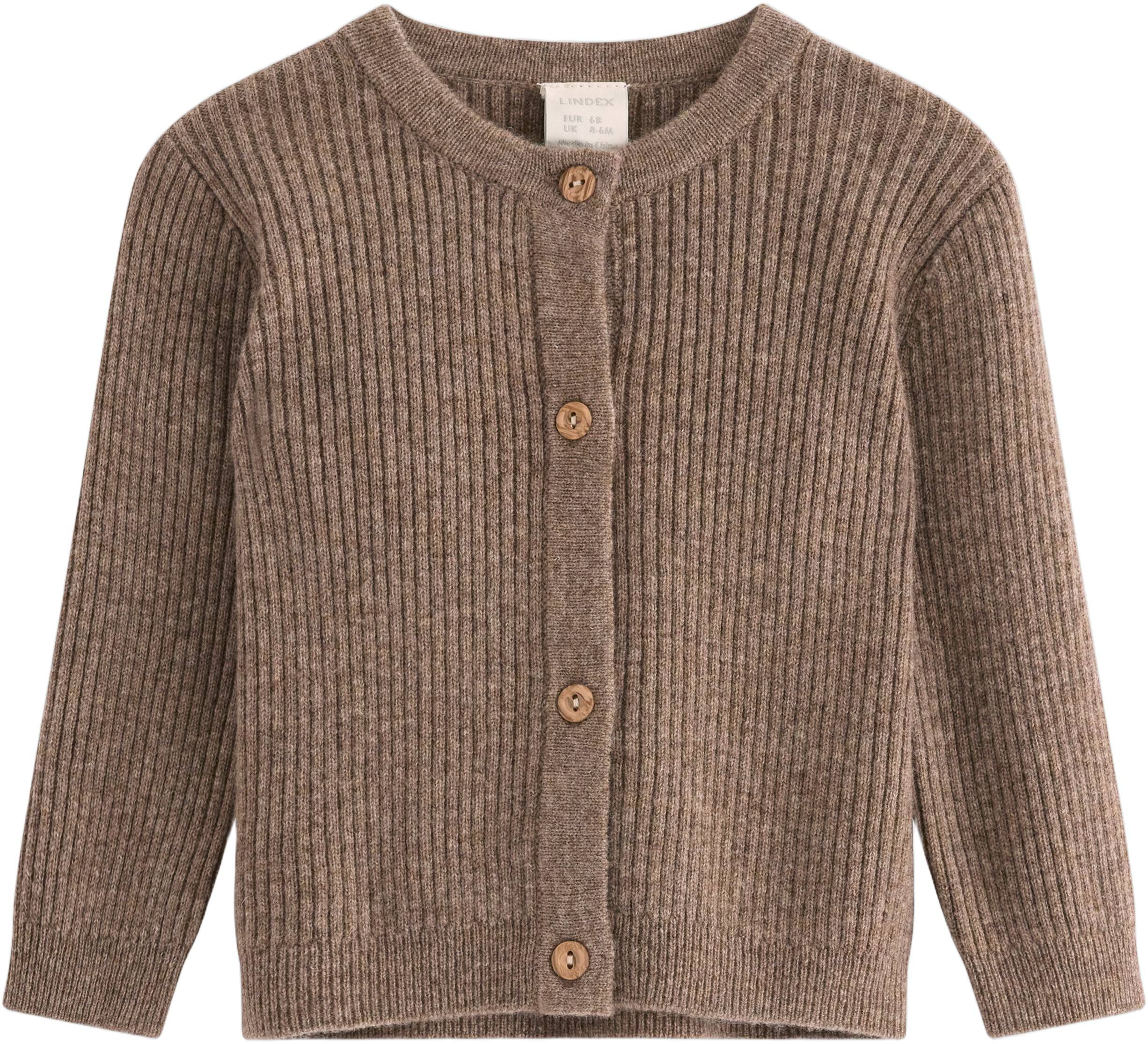 Soft rib-knit cardigan in merino wo