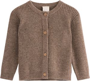 Soft rib-knit cardigan in merino wo