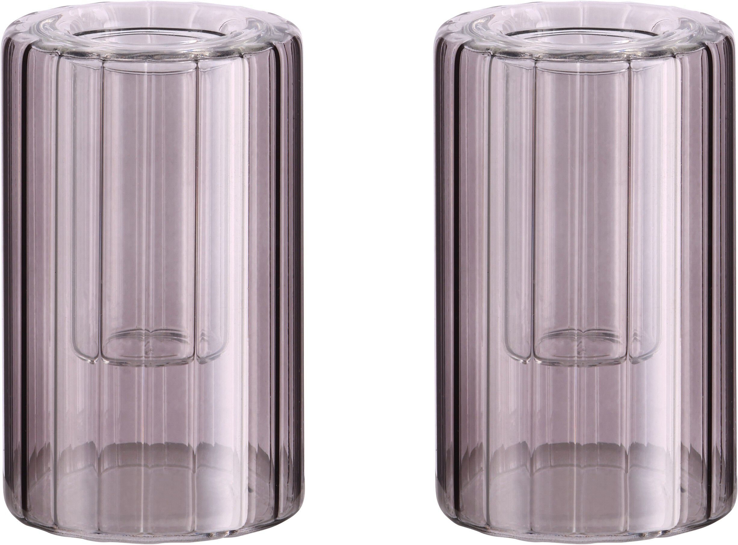 MM Lima candleholder, Charcoal, 2-pack