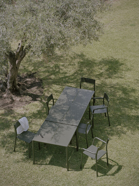 May Chair, Outdoor, Steel, Dark Green