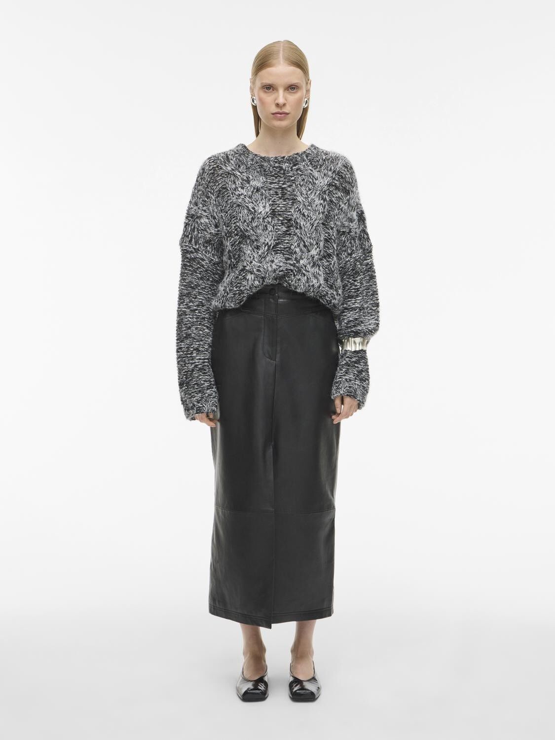 Rouemma Funnel Neck Ls Knit Top