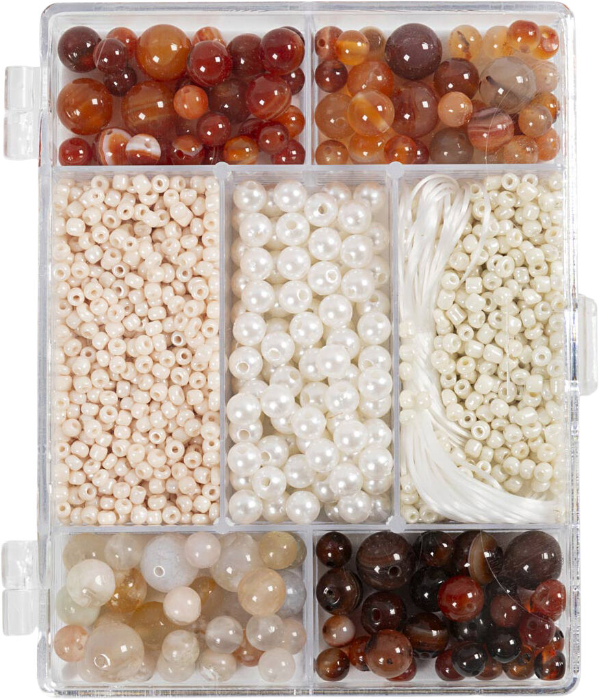 DIY Mix Smykker, Agater, str. 2,6-10 mm, hulstr. 0,8-1,8 mm,