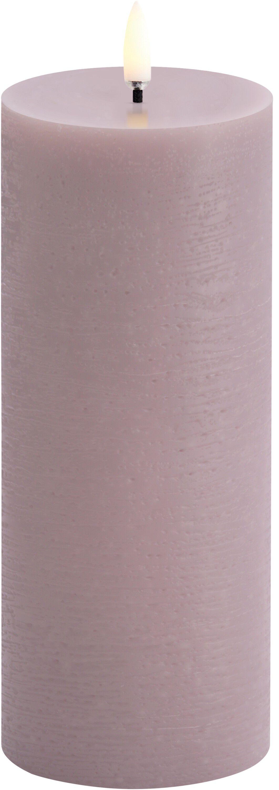 LED pillar candle, Light lavender, Rustic, 7,8 x 20,3 cm (4/24)