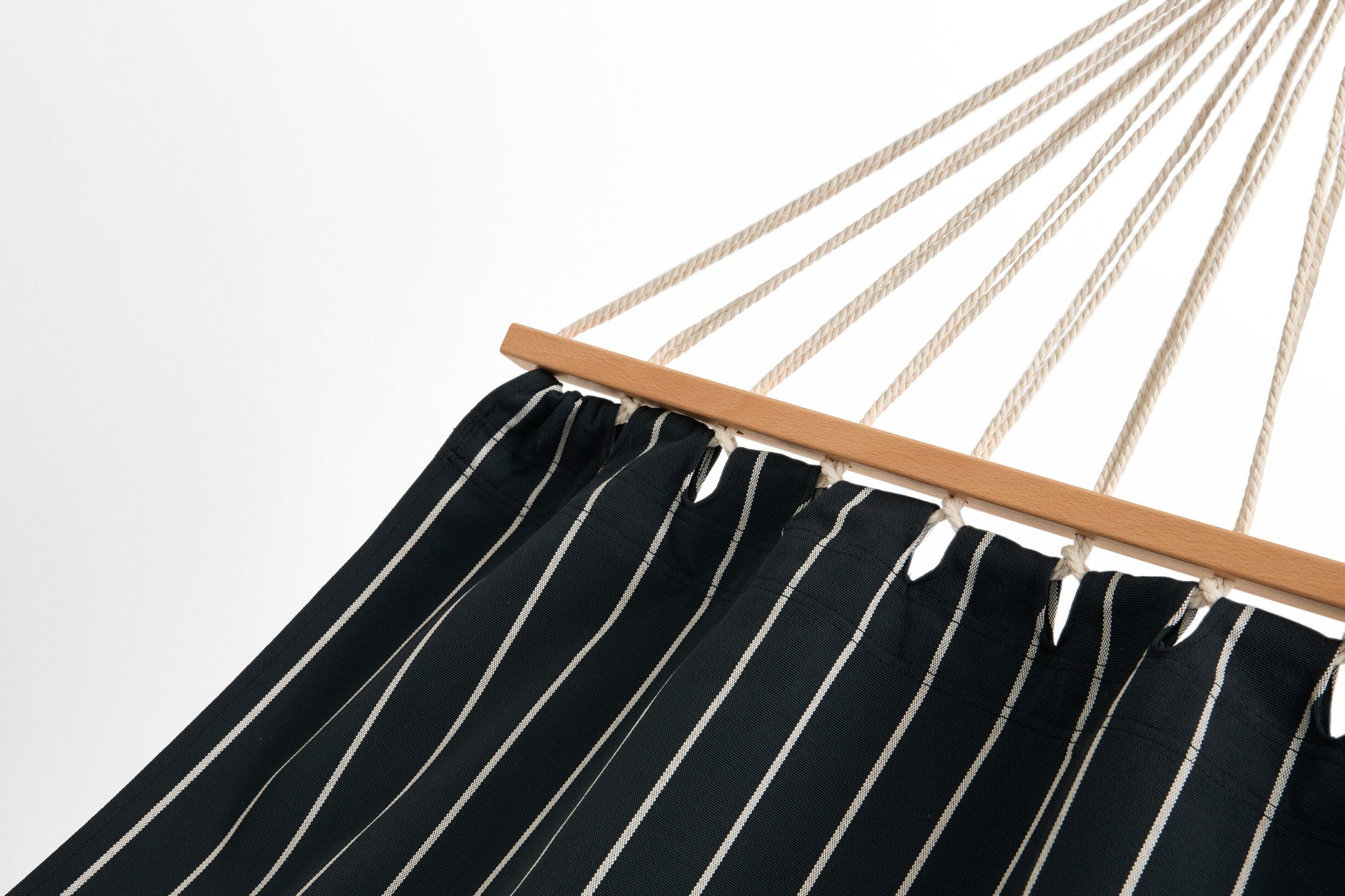Outdoor Market Hammock - Black with beige stripe -
