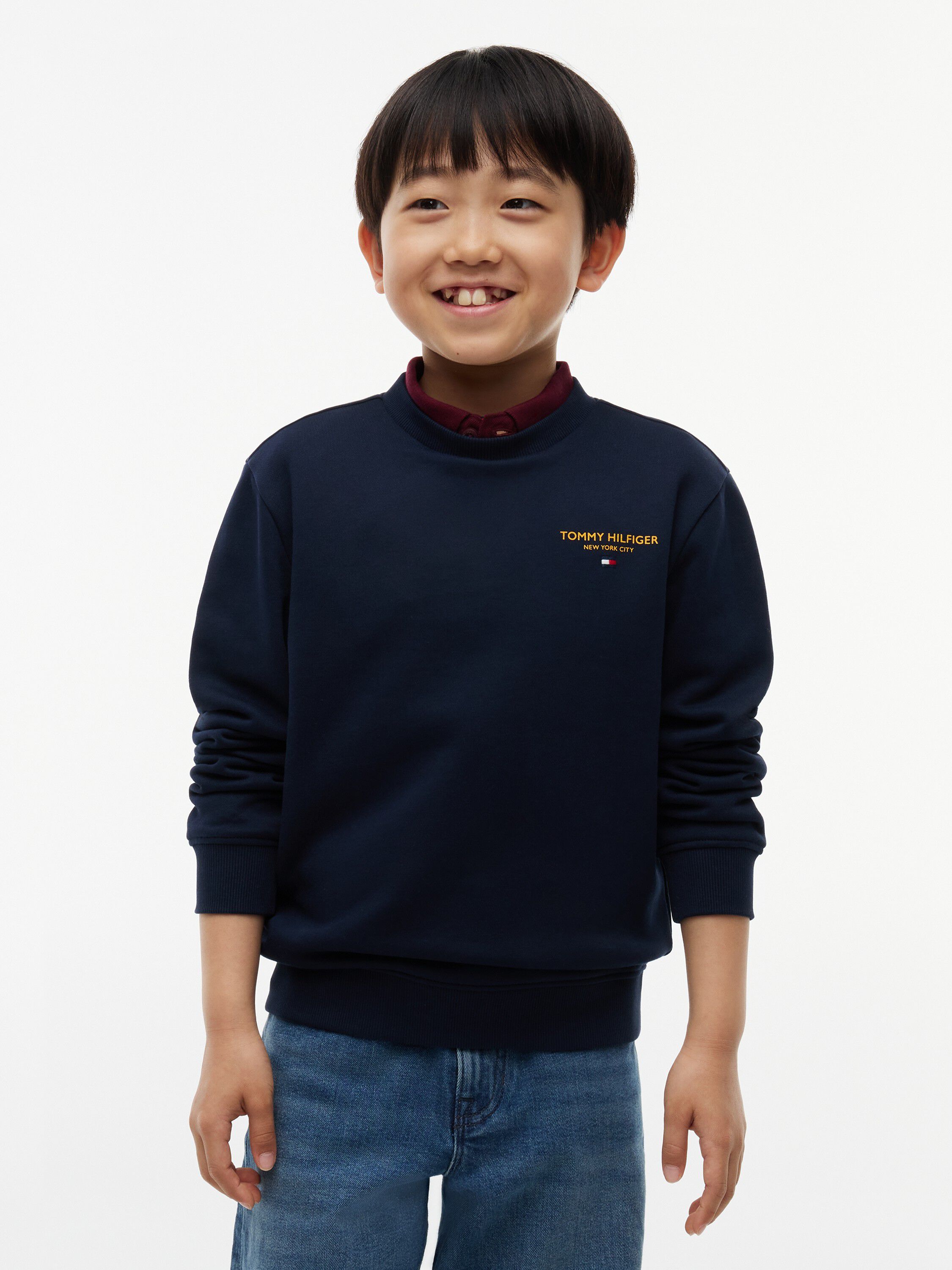 Logo Flag Embroidery Crew Neck Jumper