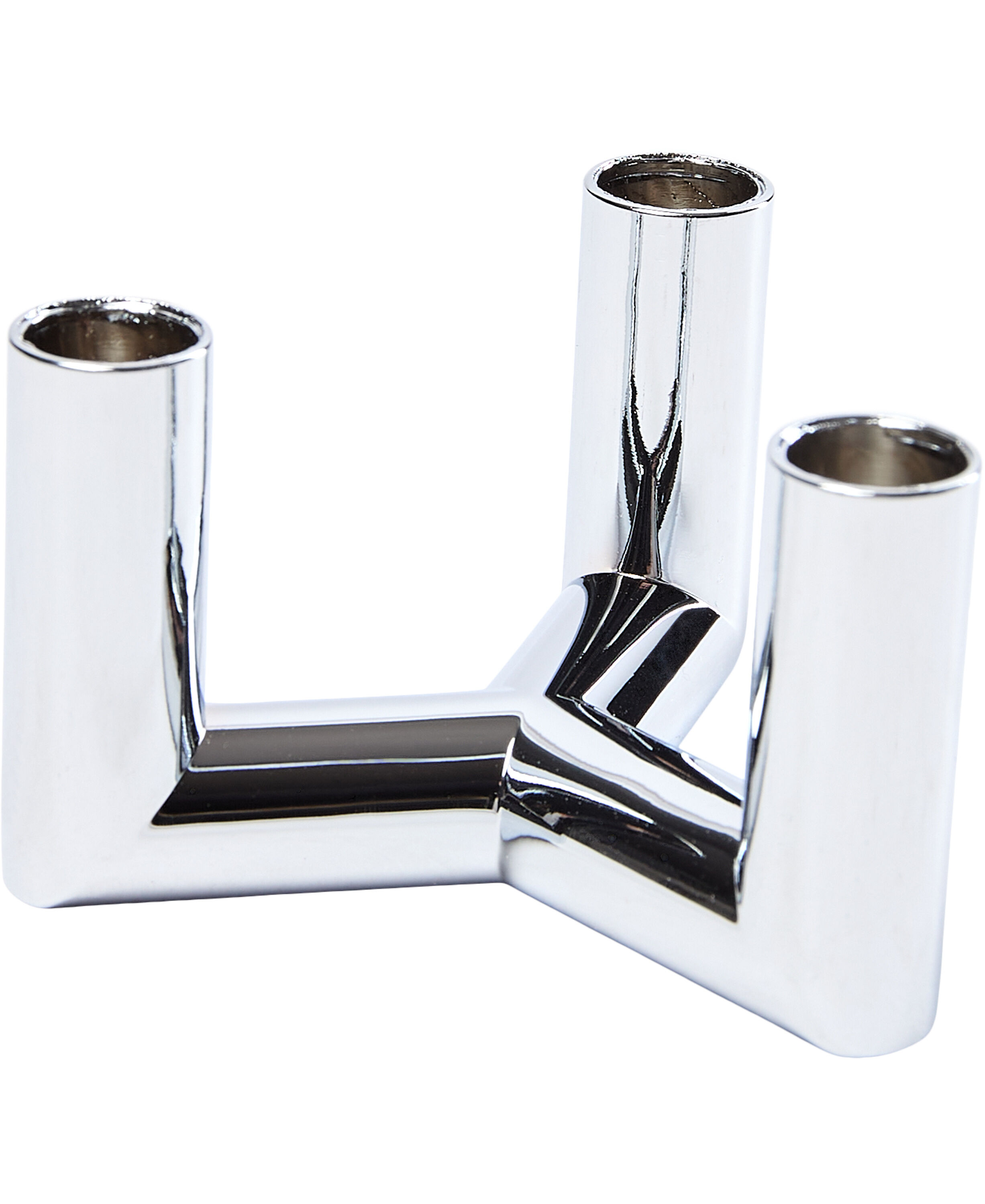 MATRIX Candle Holder - 3'arm Mini Taper - Chrome - 7,5 x 4,5 CM