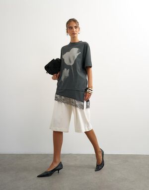 TSBRIT S/S LACE FLORAL TEE JRS