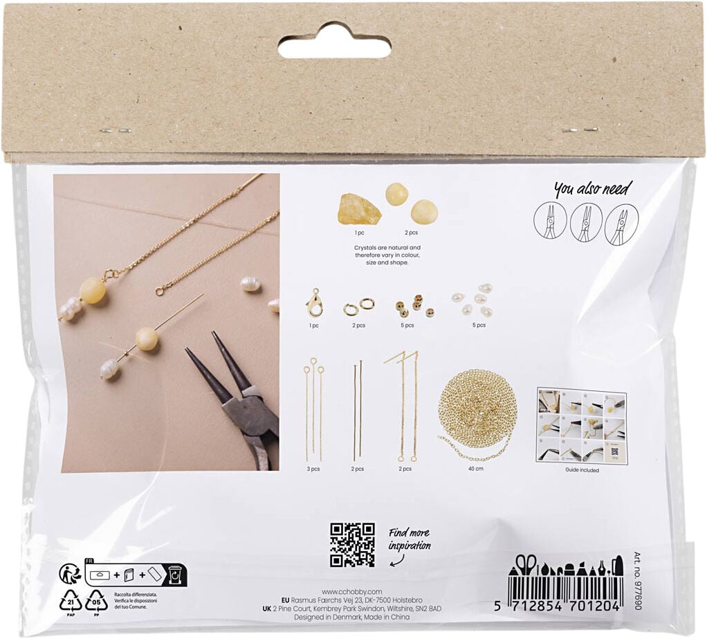 Mini DIY Kit Smykker, Halsk&aelig;de og &oslash;reringe med honning calci