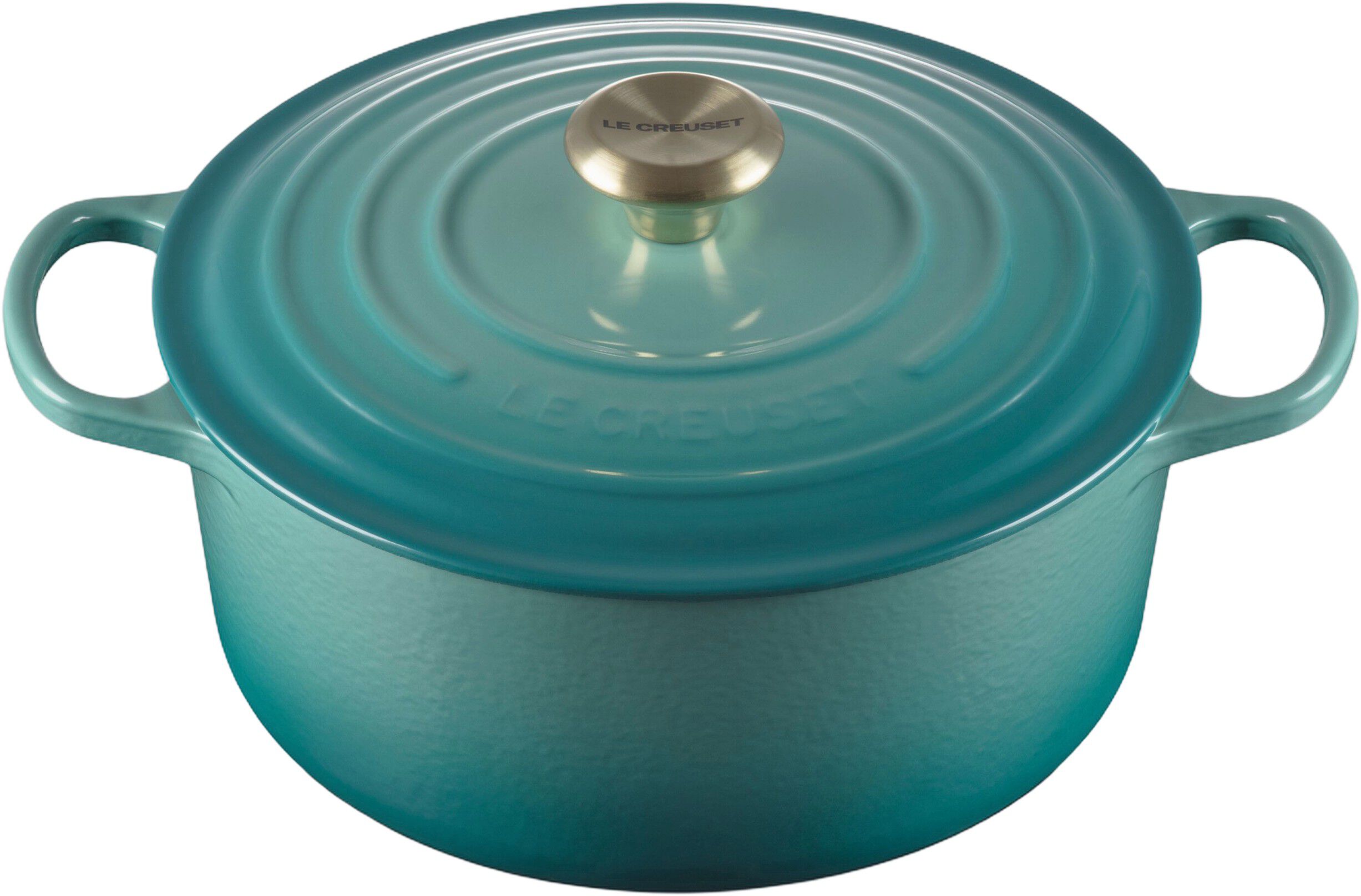Le Creuset Signature st&oslash;bejern rund gryde 26cm Bleu Riviera