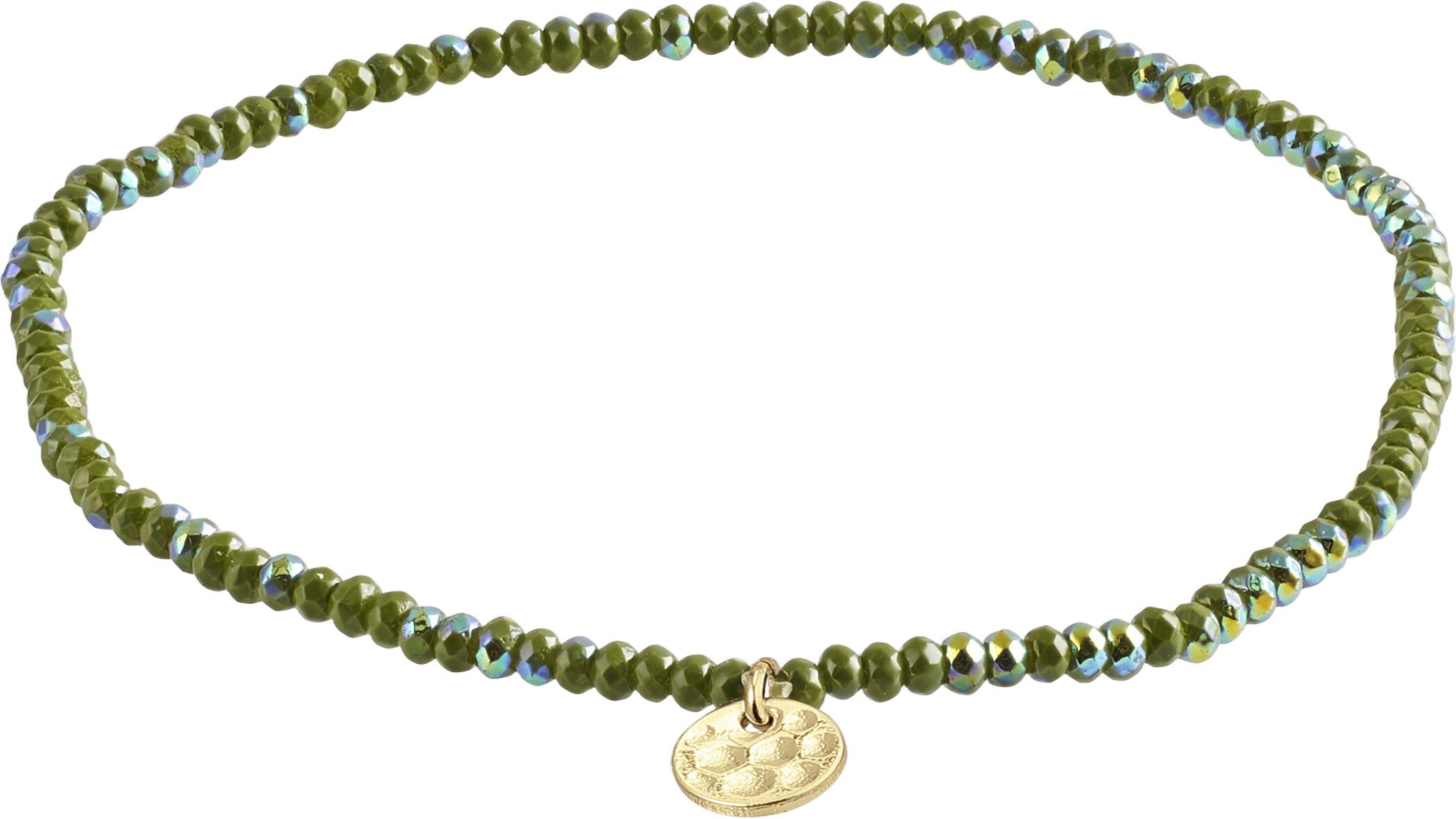 Armb&aring;nd : Indie : Guldbelagt : Gr&oslash;n