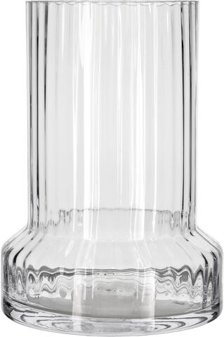 Vase med riller Hvils D21 x 29 cm Klar Glass