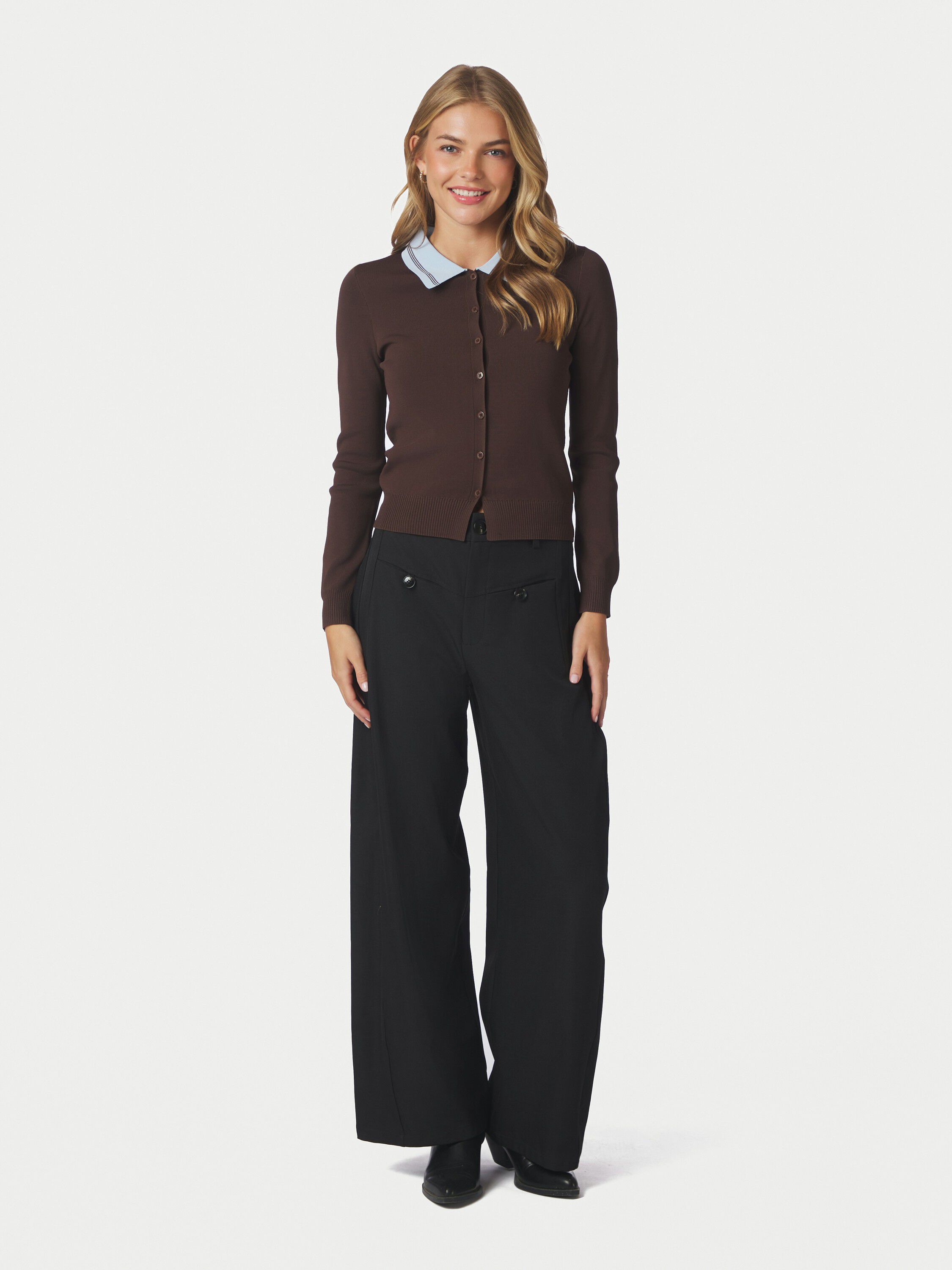 Filiana Contrast Polo Blouse