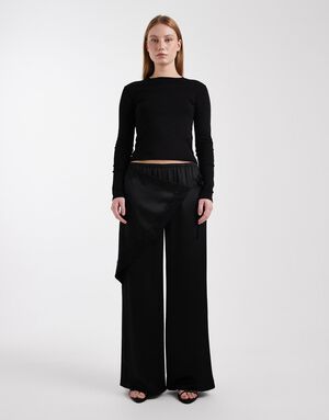 TSTIARA COATED SLIM LEG TROUSERS
