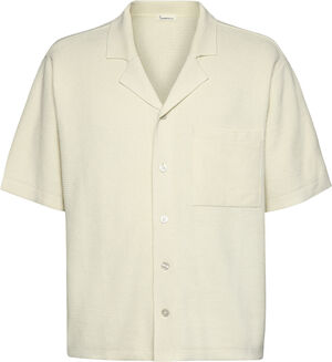 Boxy short sleeve structured knitted shirt - Regenerative Or
