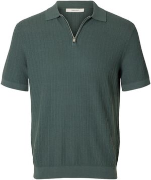 SLHCRAN SS KNIT STRUCTURE ZIP POLO