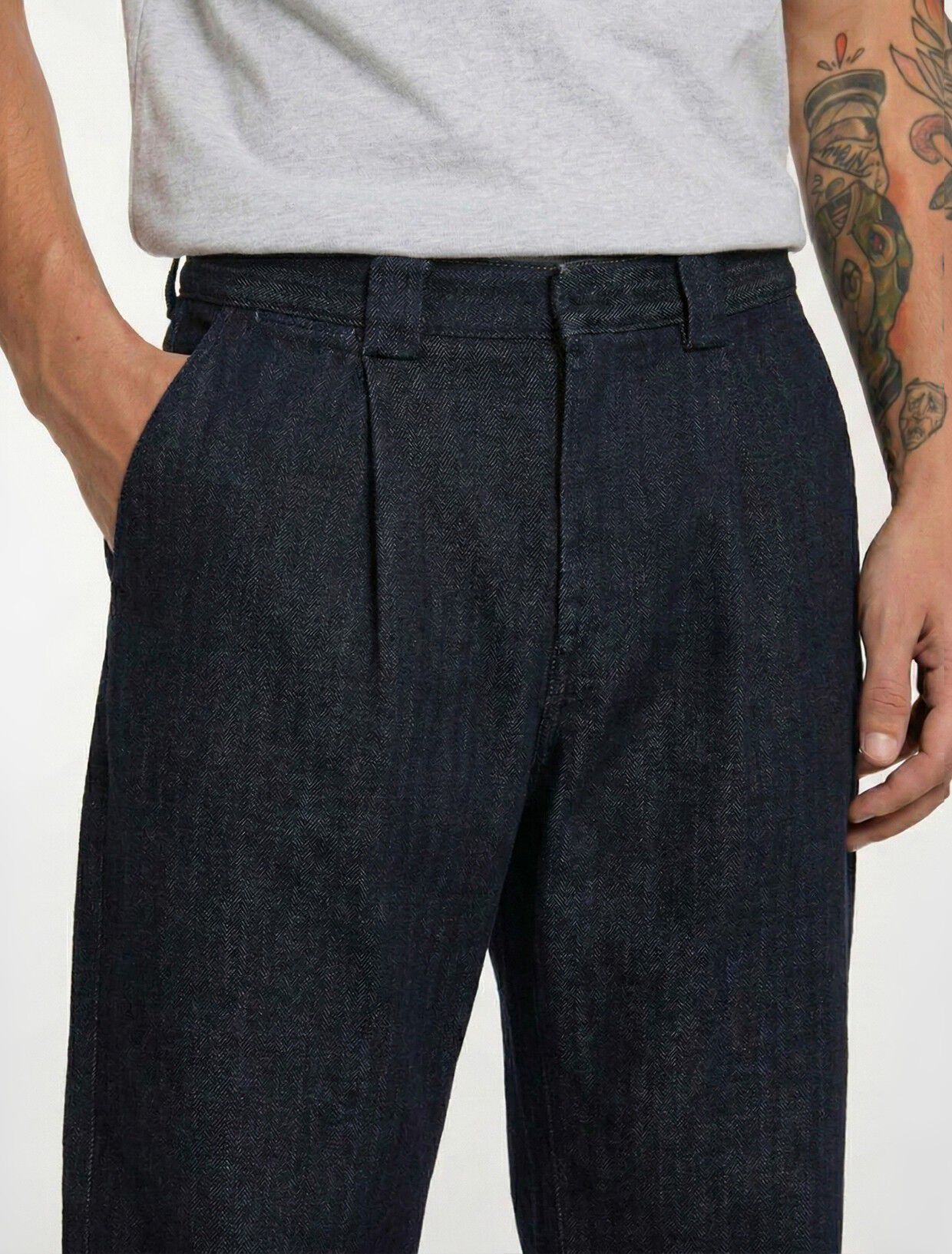 SELVEDGE HERRINGBONE DENIM WORK PANT