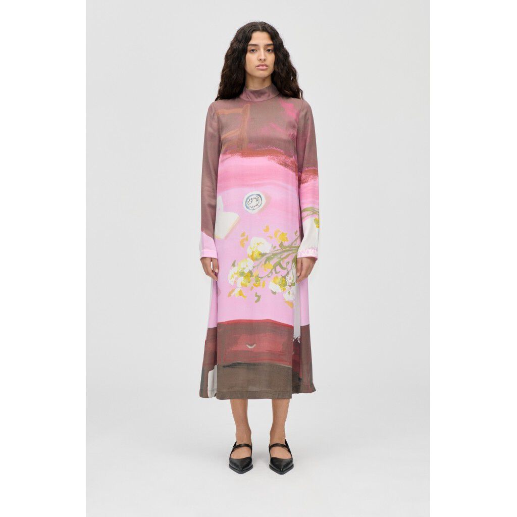 2263 Dry Viscose, Long Sleeve Midi Dress
