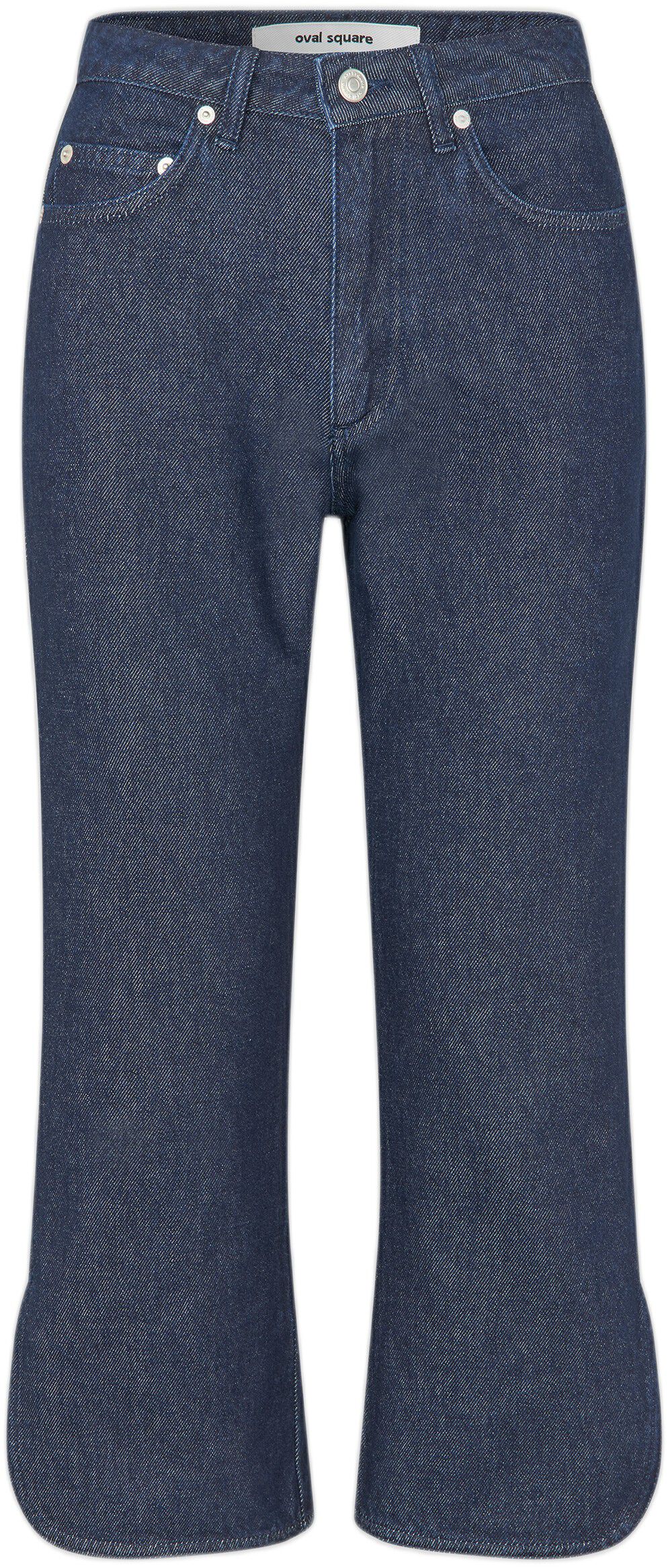 Split denim capri