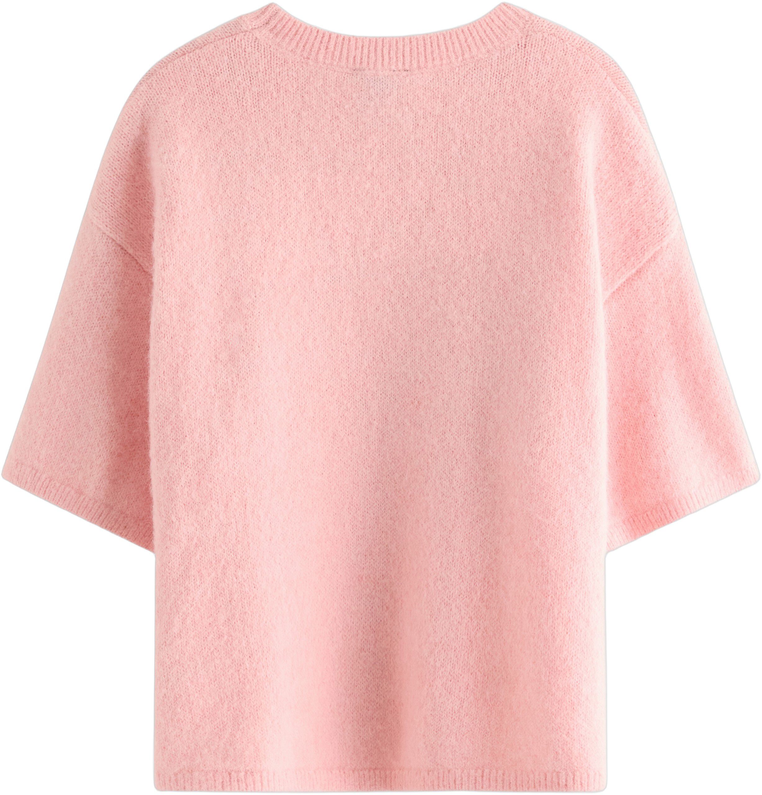 Strikket genser med korte ermer og