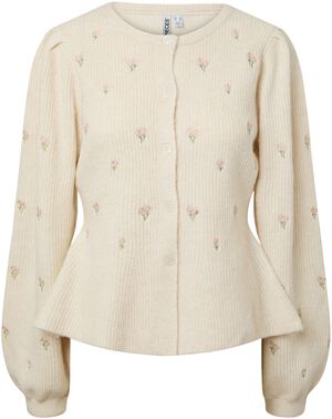 PCSILLY LS PUFF KNIT CARDIGAN EMB B
