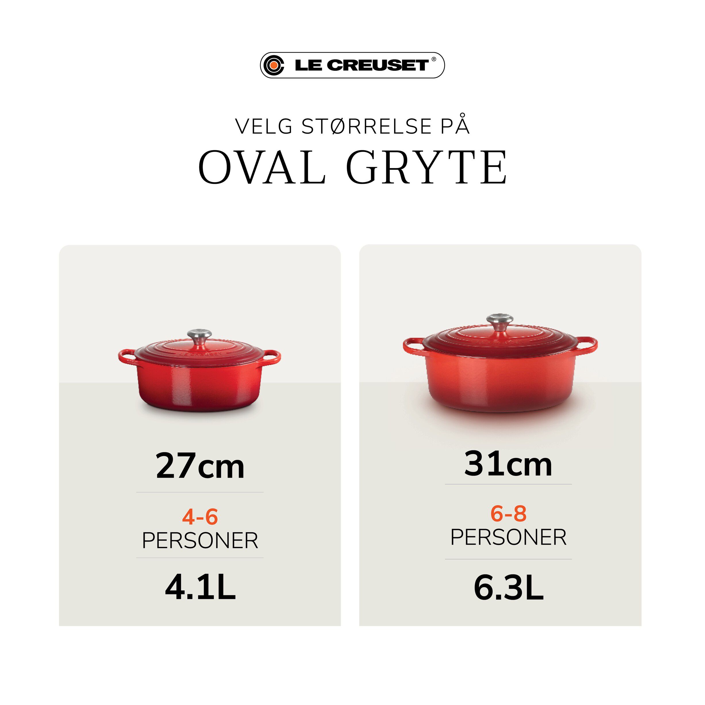 Le Creuset Signature st&oslash;bejern oval gryde 31cm Bleu Riviera
