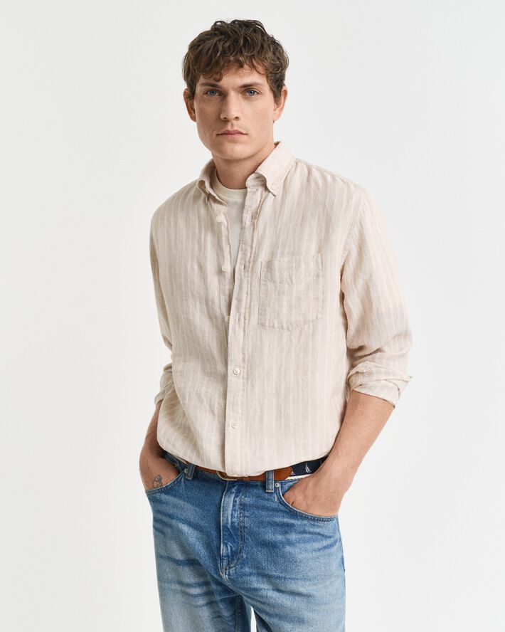 REG LINEN STRIPE SHIRT
