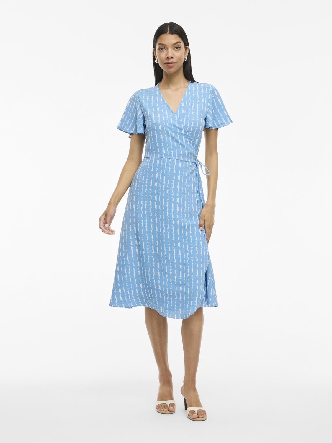 VILOVIE S/S WRAP MIDI DRESS - NOOS