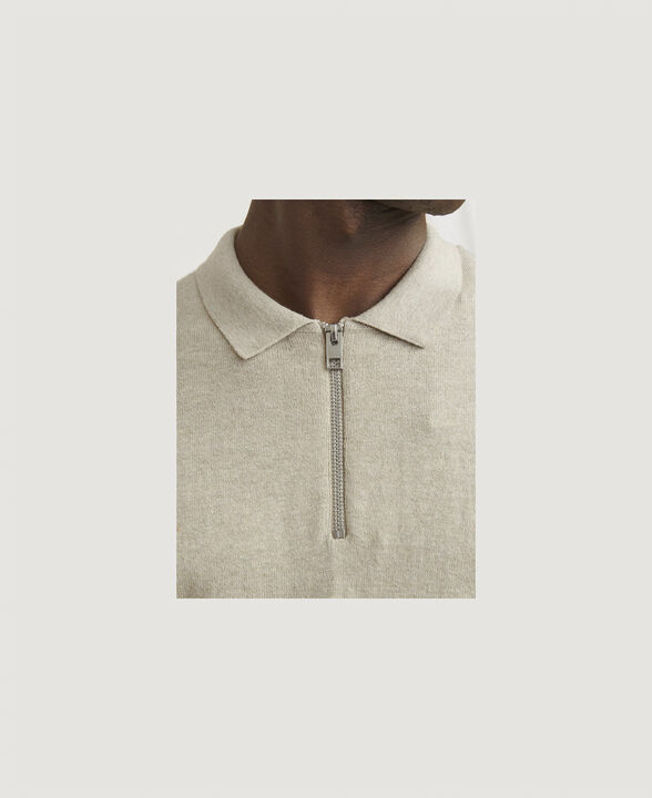 JJEEMIL KNIT POLO HALF ZIP LS NOOS