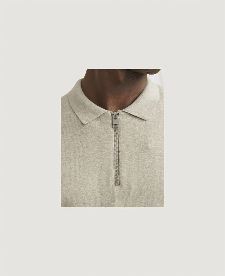 JJEEMIL KNIT POLO HALF ZIP LS NOOS