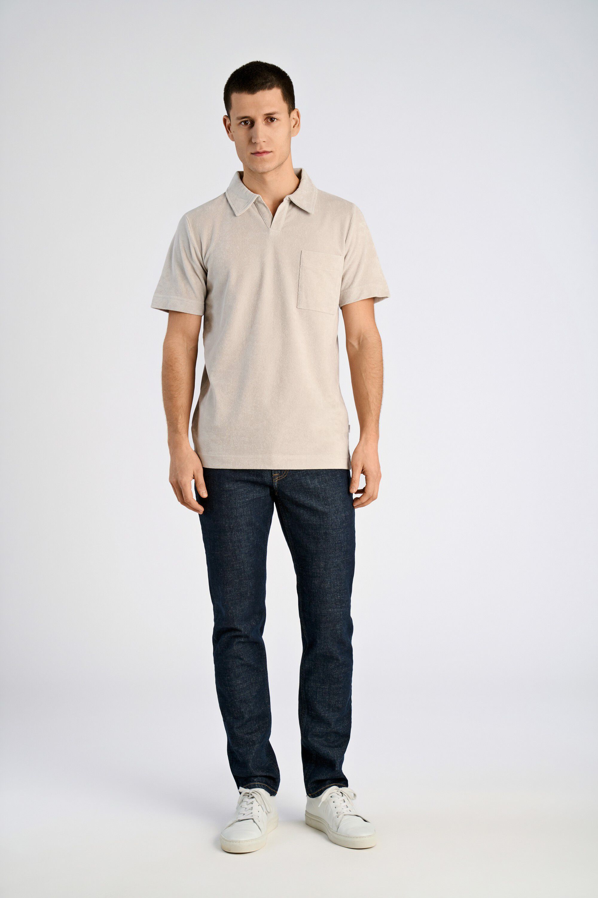 Towel v-neck polo S/S