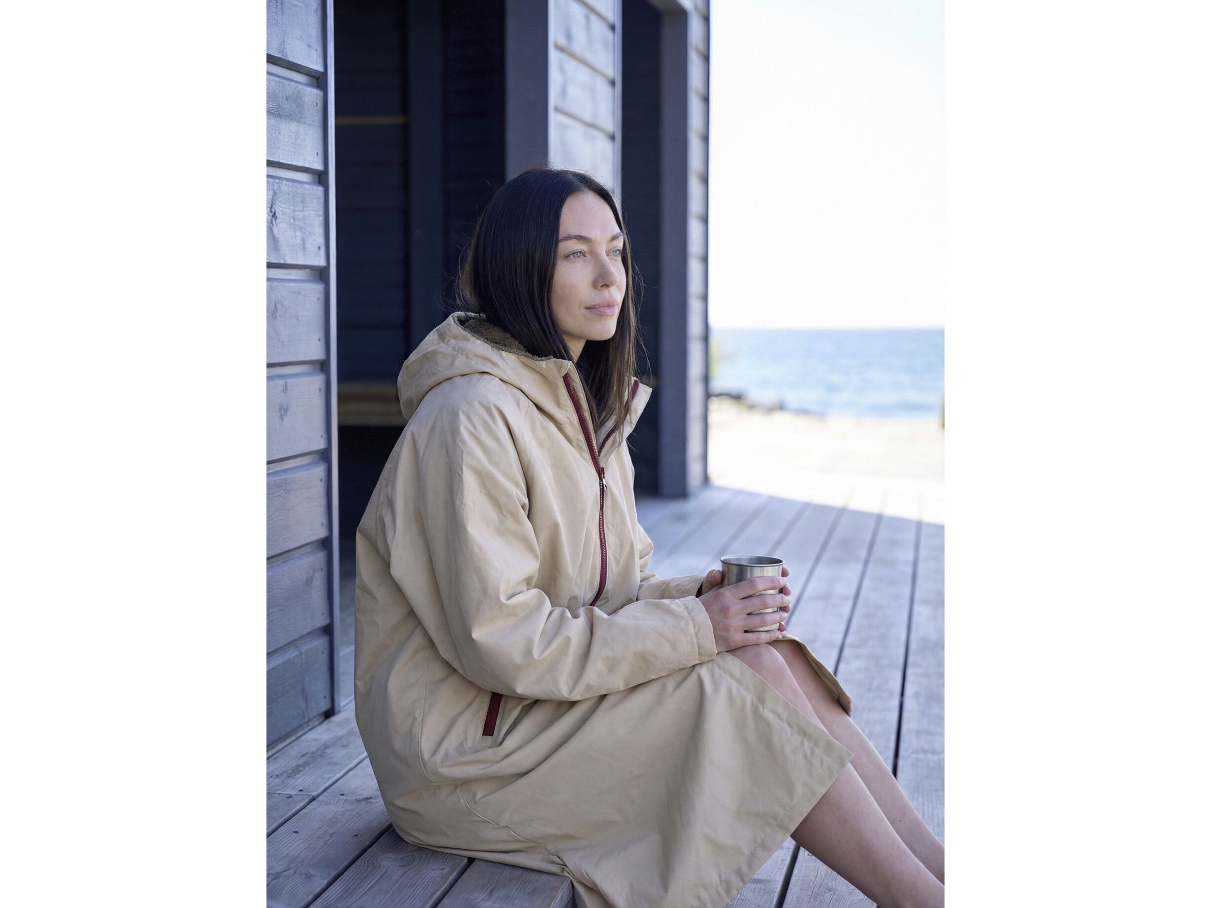 Vinterbadek&aring;pe L/XL North Beige