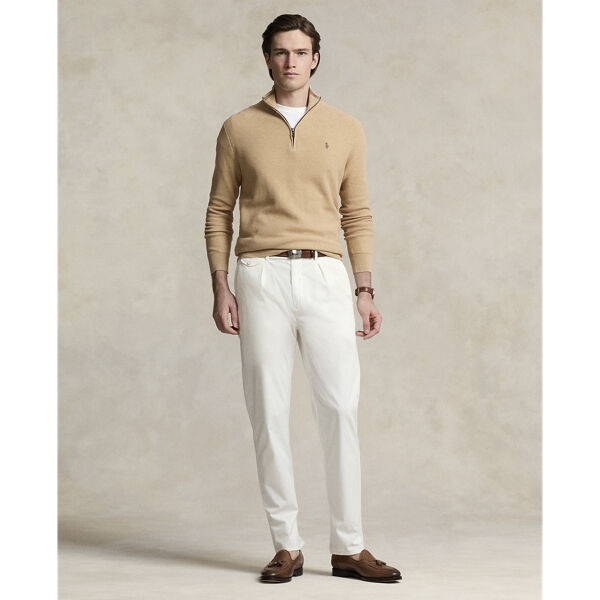 Mesh-Knit Cotton Quarter-Zip Sweater