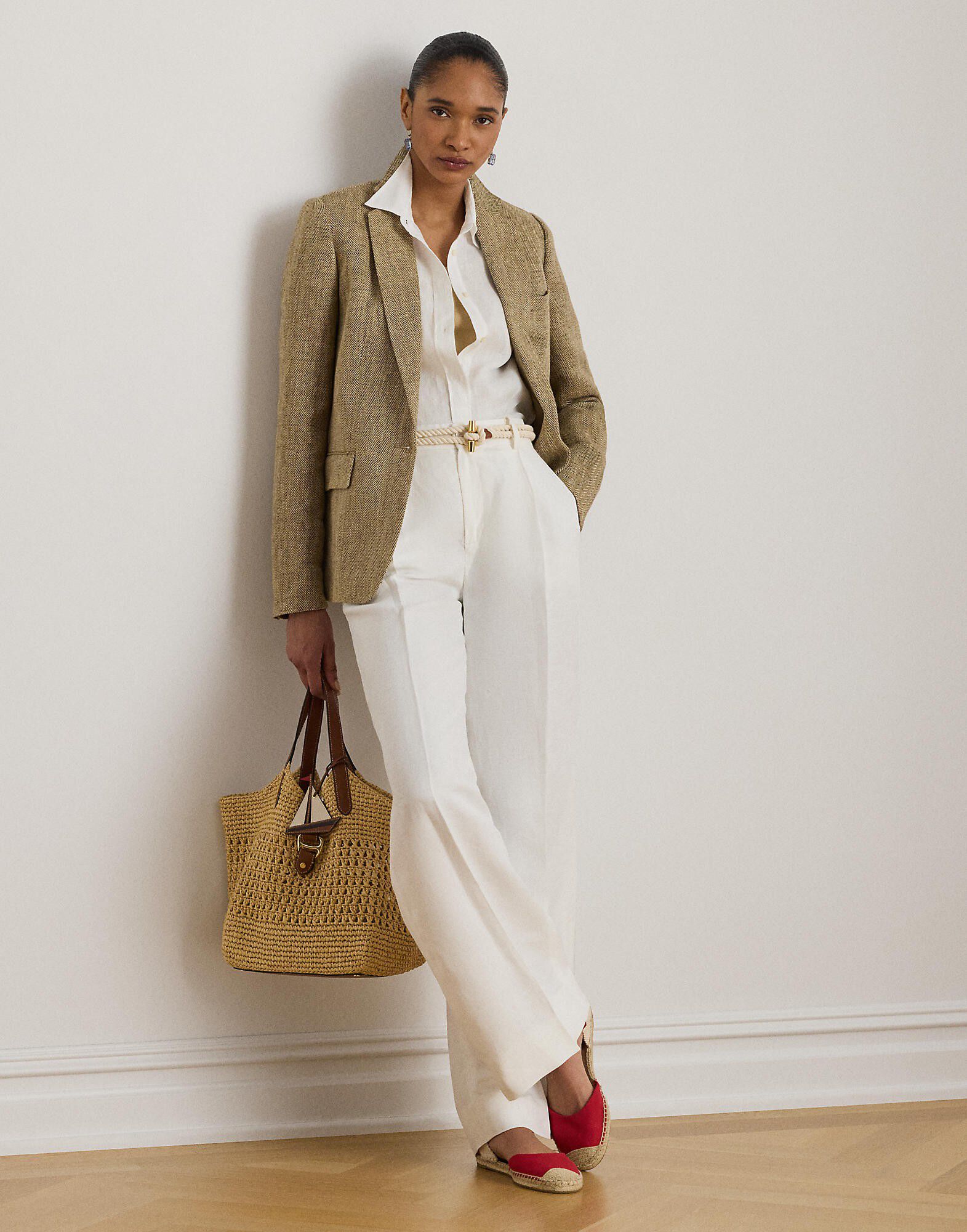 Linen Herringbone Blazer