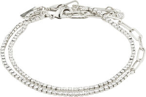 ROWAN crystal bracelet, 2-in-1, silver-plated