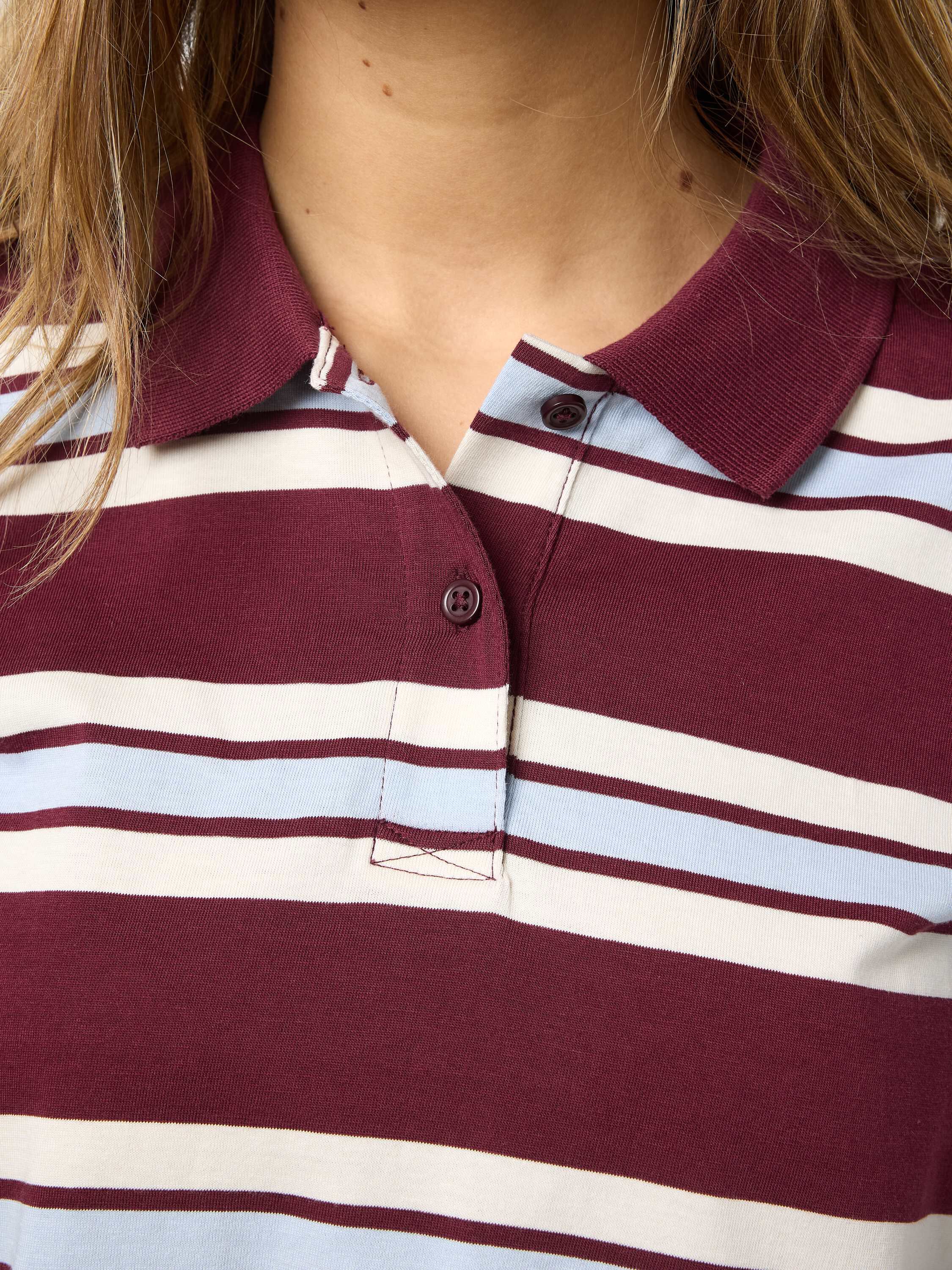 NMAURA L/S STRIPED POLO SHIRT JRS