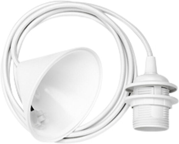 Ophæng Hvid tekstilledning Ø 11cm, L: 2,1m
