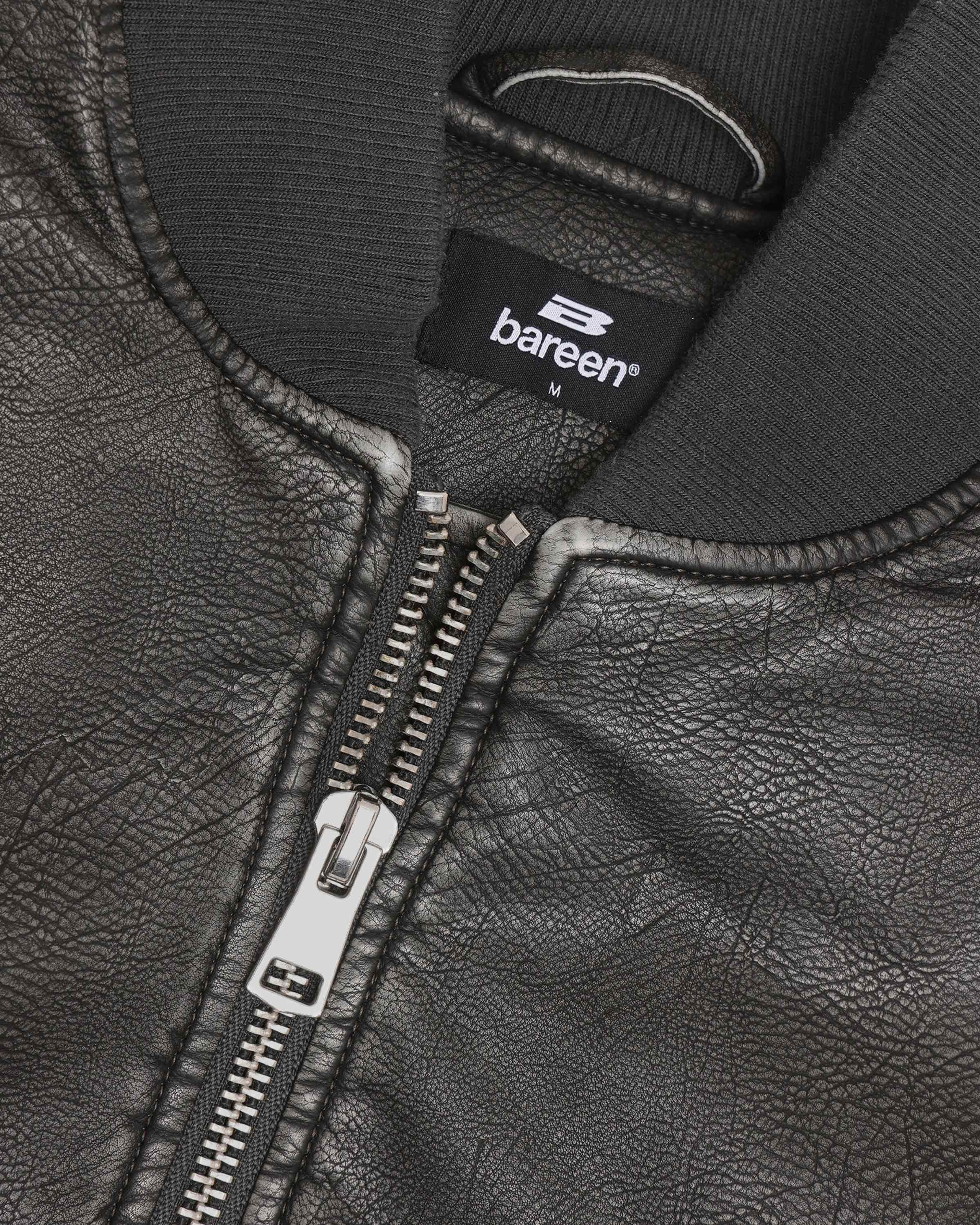 FAUX LEATHER BOMBER JACKET