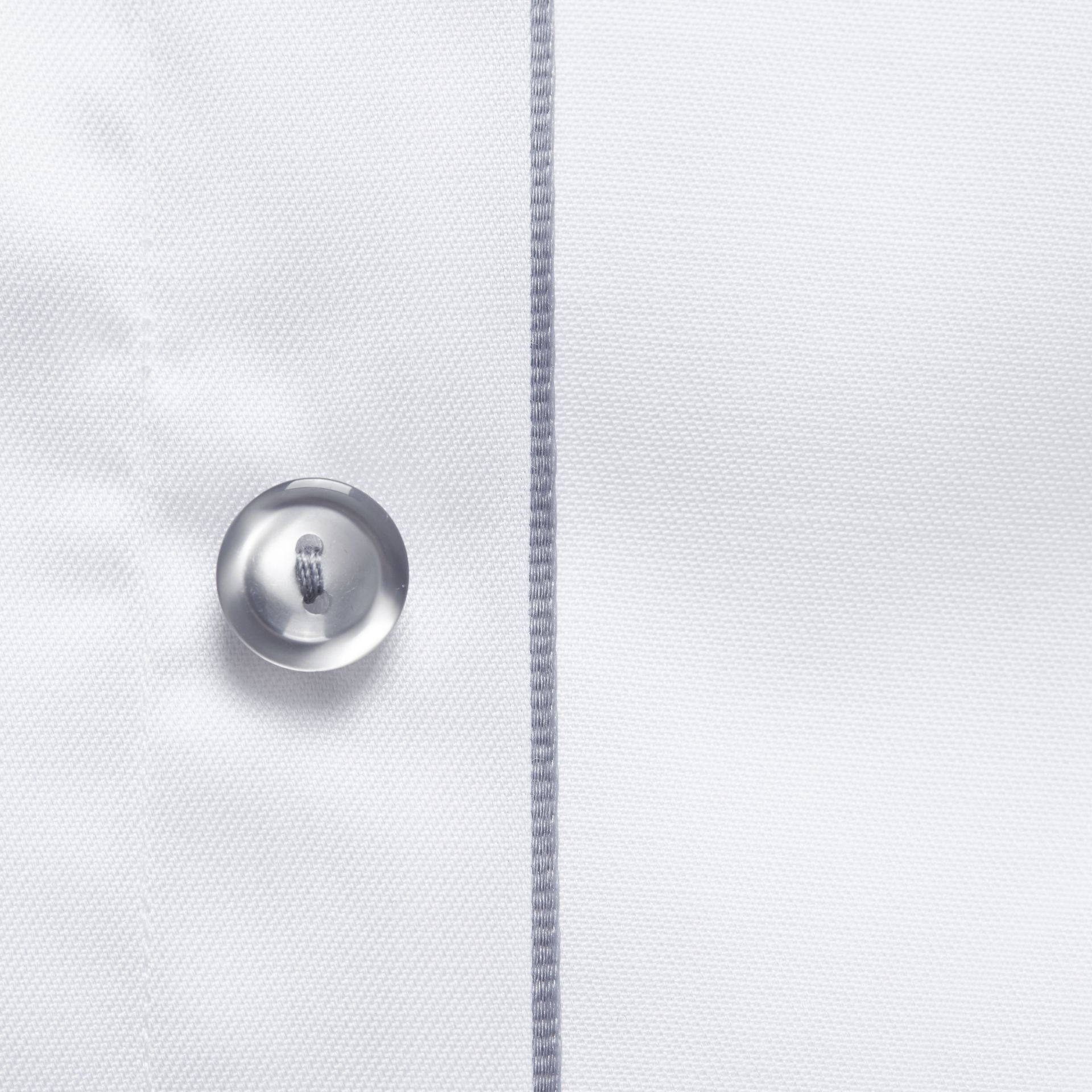 White Twill Shirt Grey Details - Contemporary Fit