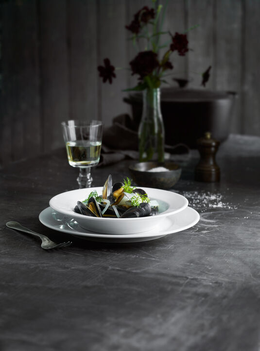 "Tallrik flat Sancerre 24 cm Vit"