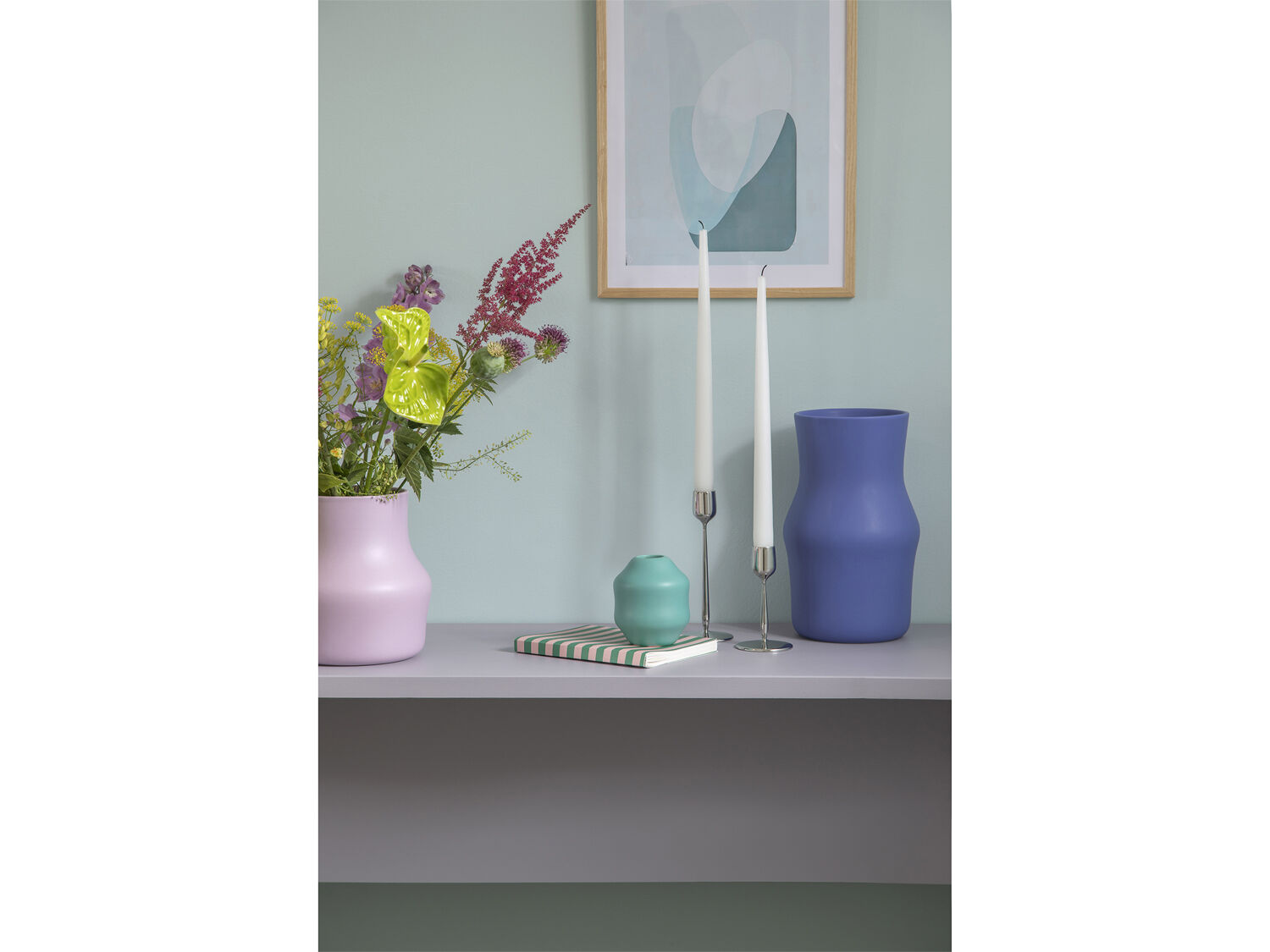 Vase Dorotea 17 x 28 cm Iris Blue Keramikk