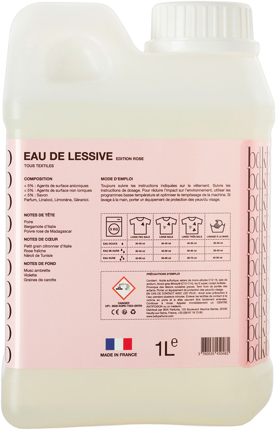 BDK LAUNDRY WATER ROSE - 1L
