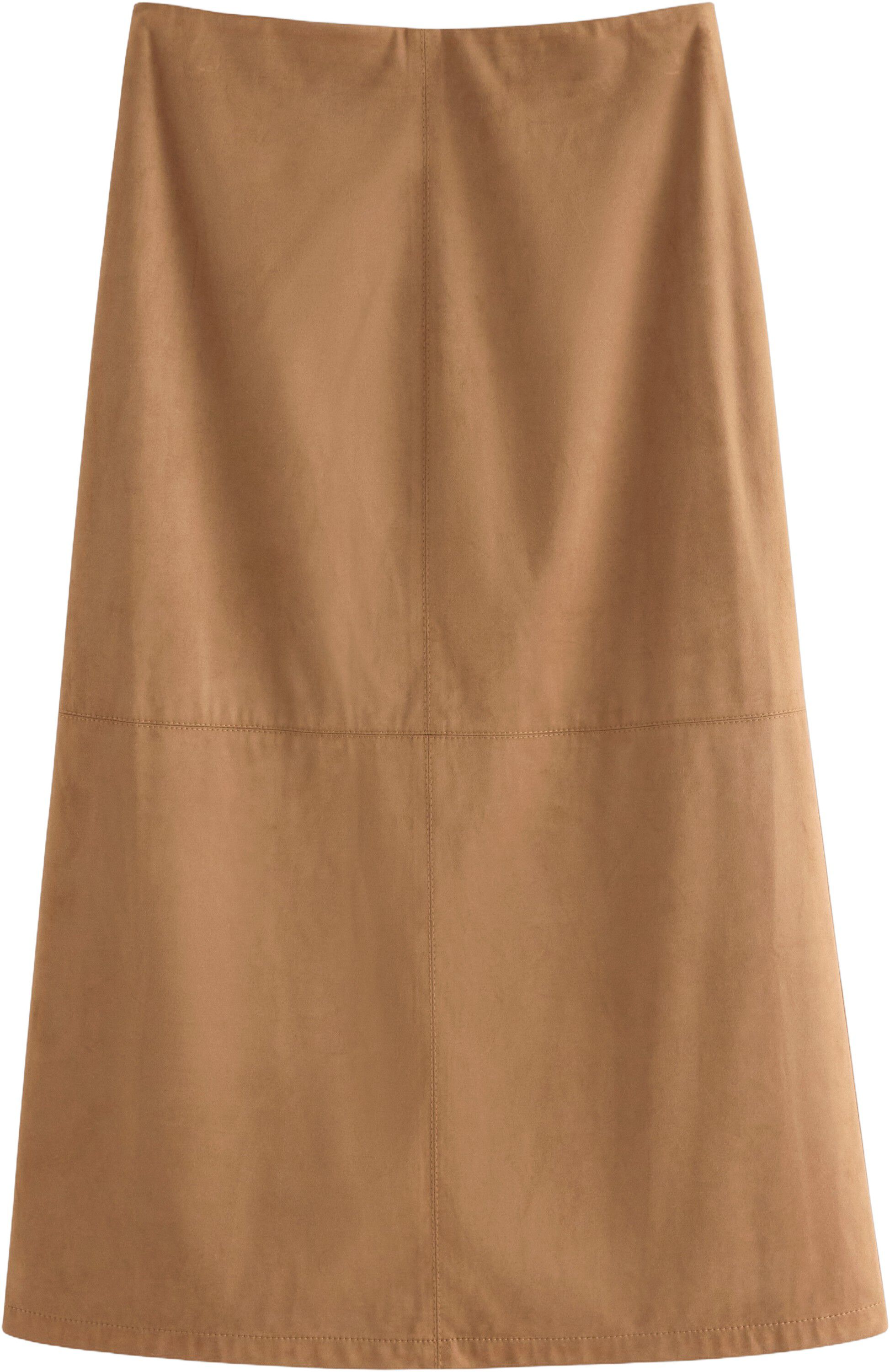 Midi skirt in soft imitation suede