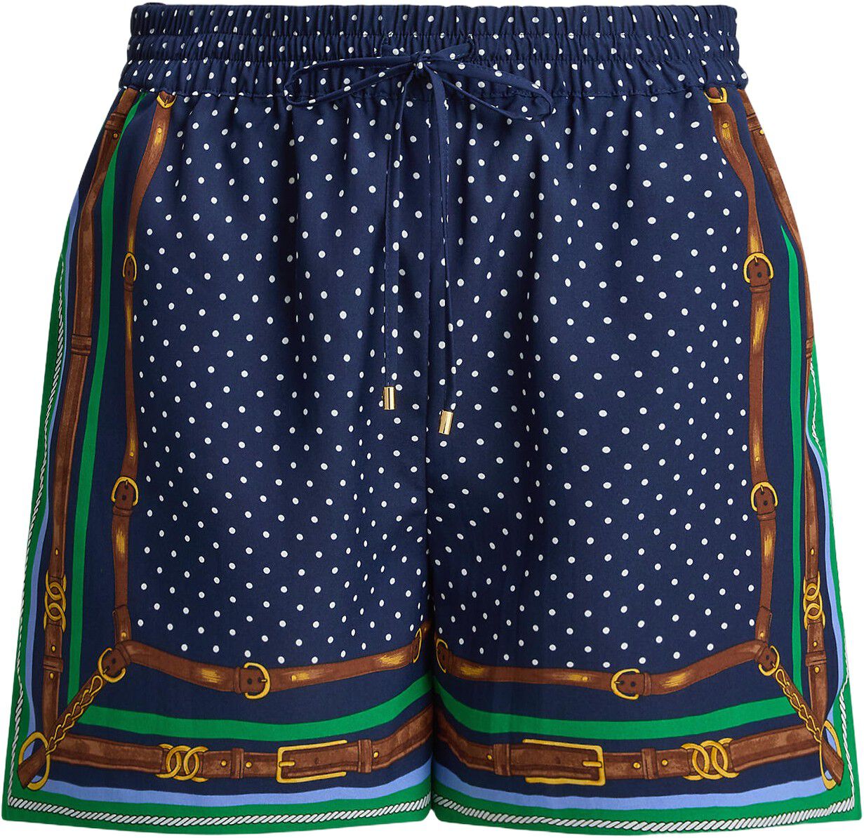Belting-Print & Polka-Dot Drawcord Short