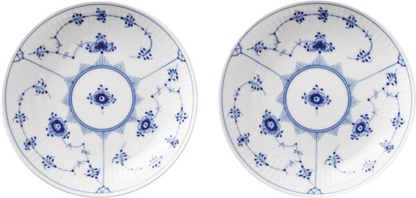 Musselmalet Riflet skål sæt, 15 cm. , 2 stk.