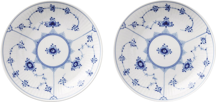 Musselmalet Riflet skål sæt, 15 cm. , 2 stk.