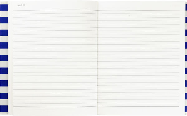 Weekly Planner med syet ryg, Blå stribe