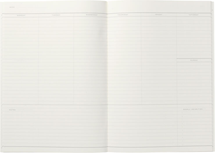 Weekly planner notesbog, mørk grøn