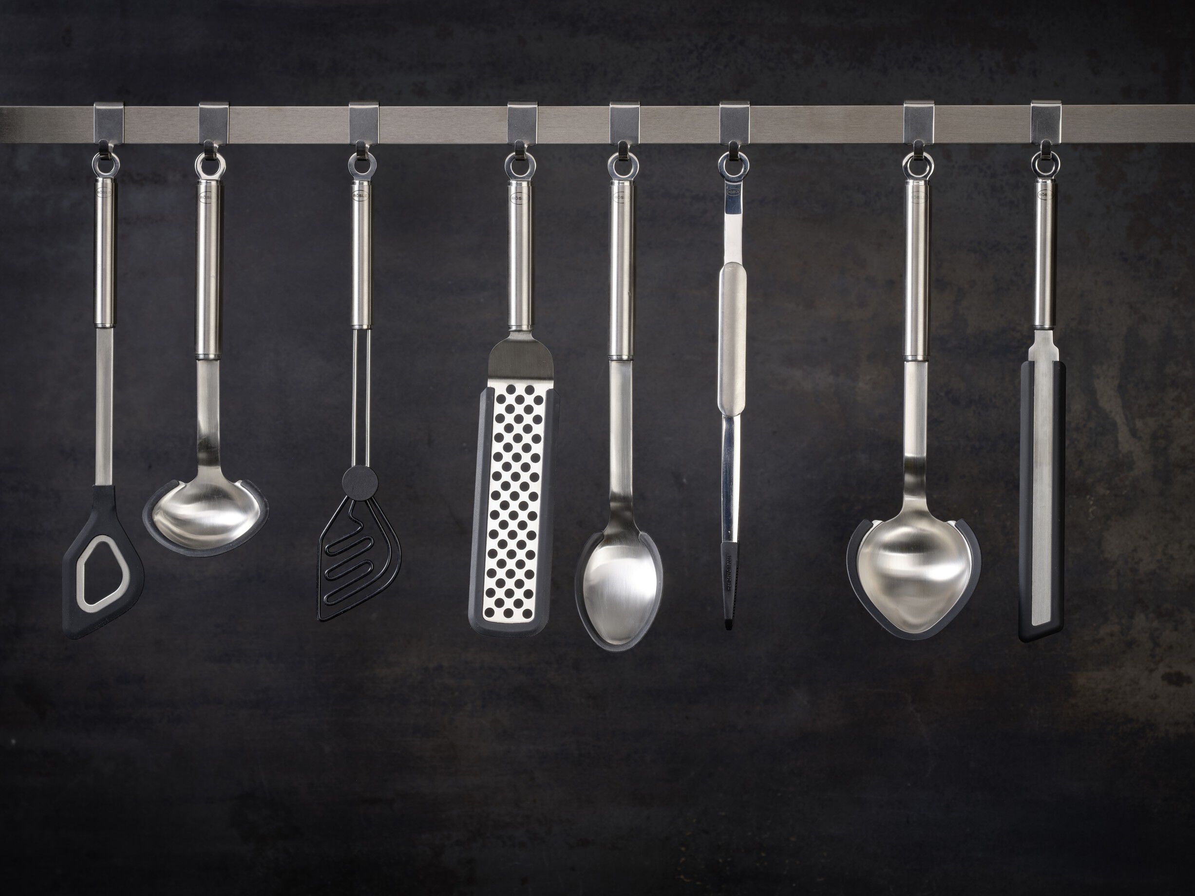 Spade med hull og knekk 26 cm St&aring;l/Silikon