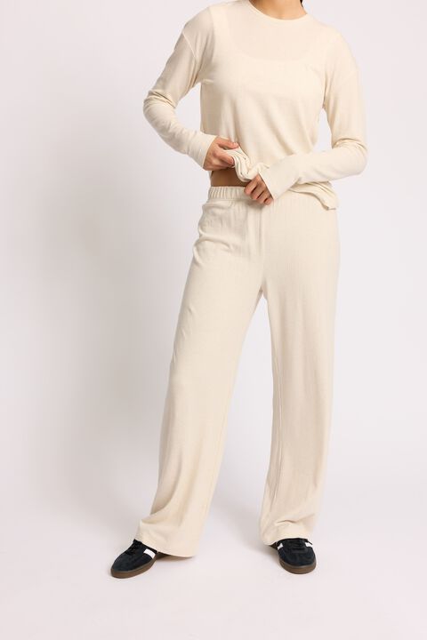 Wide Rib Straight Pants MERCI