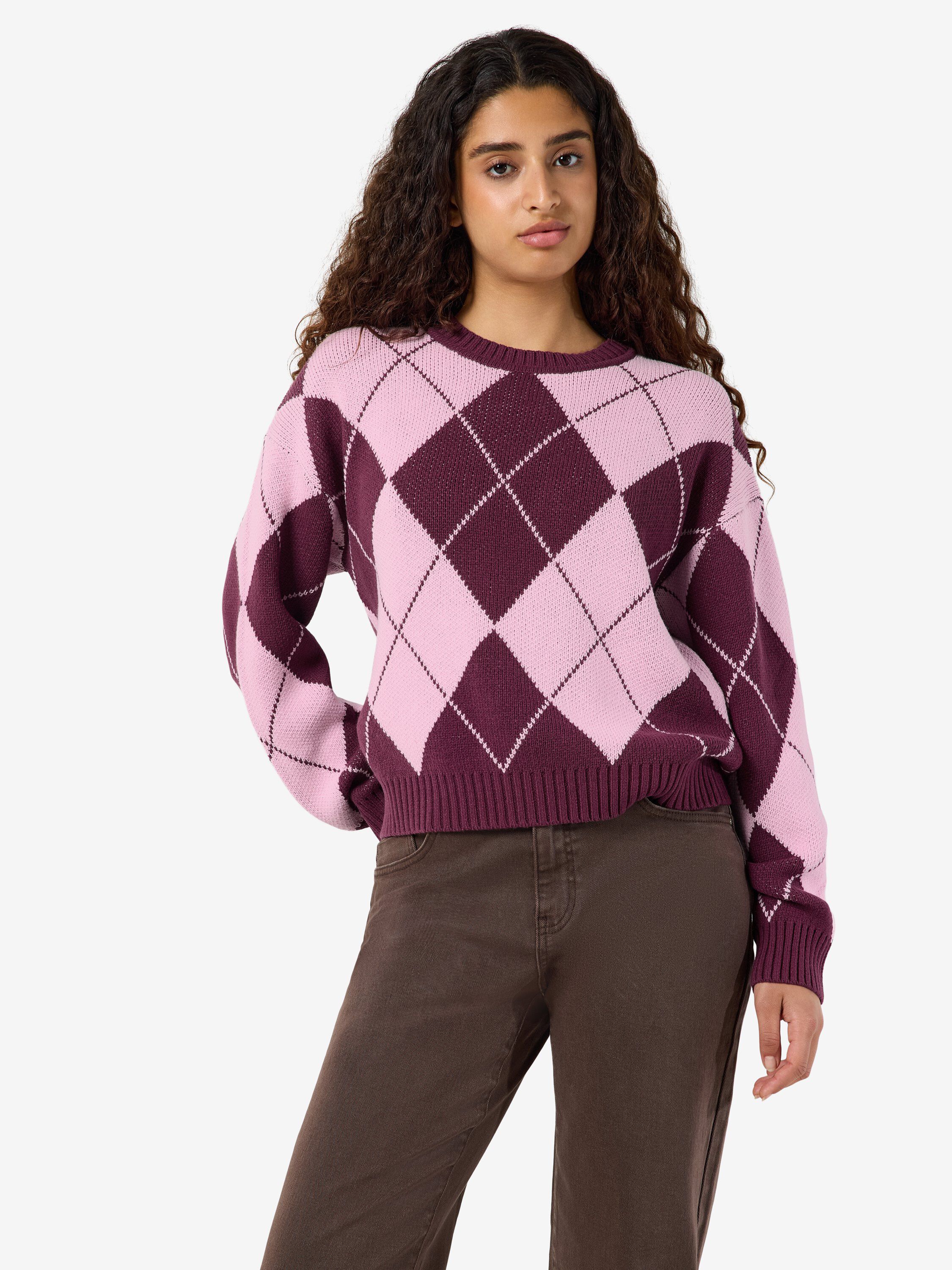 Nmacy L/S O-hals Argyle-strikk